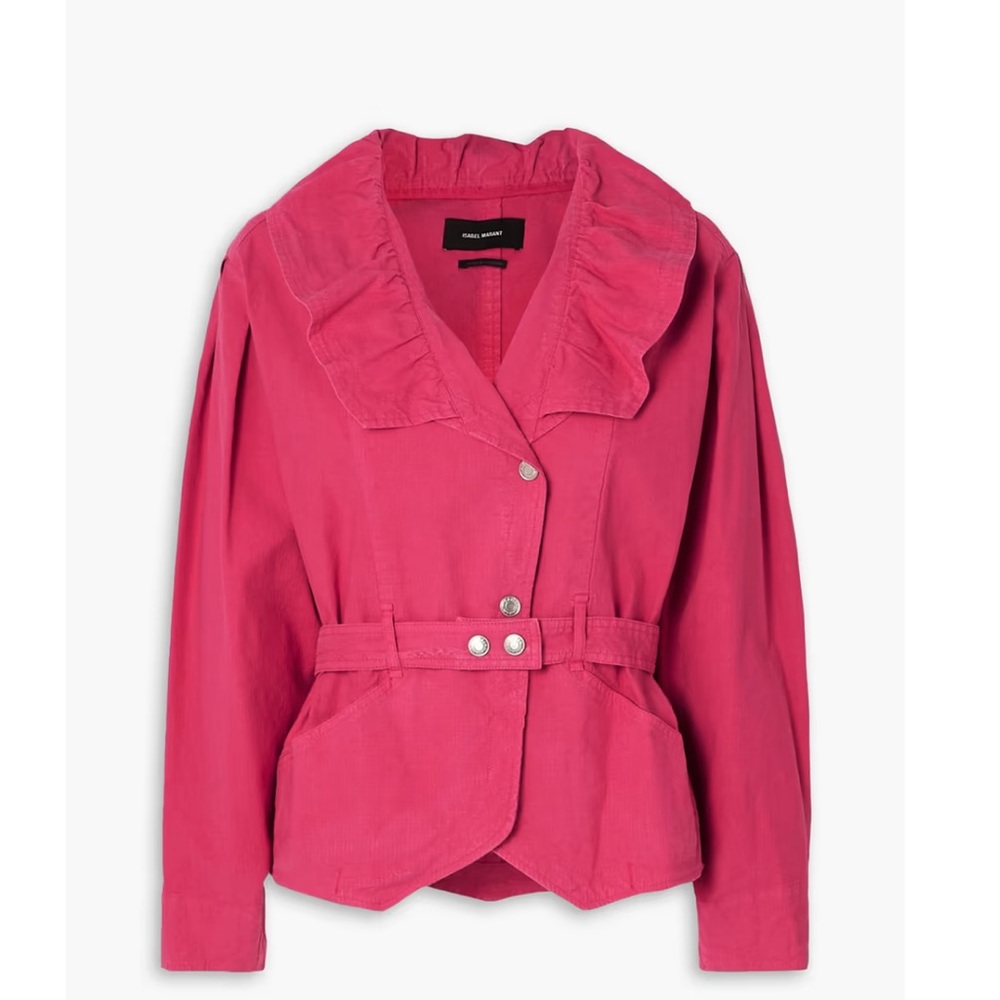 NWT Isabel marant Epaline belted ruffled linen-blend jacket